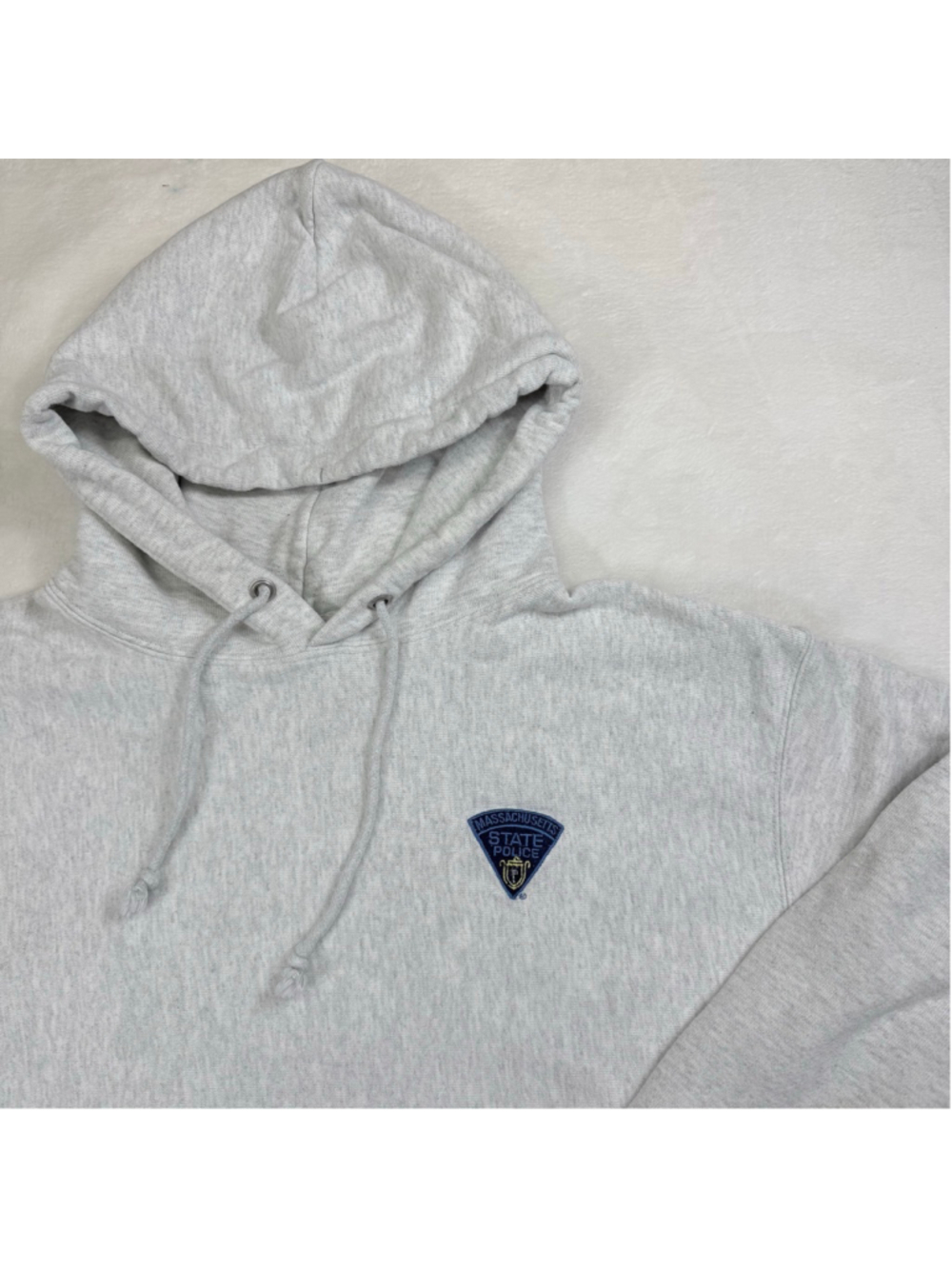 Men's Champion MA Massachusetts State Police Hoodie XL Gray Blue - Picture 3 of 16